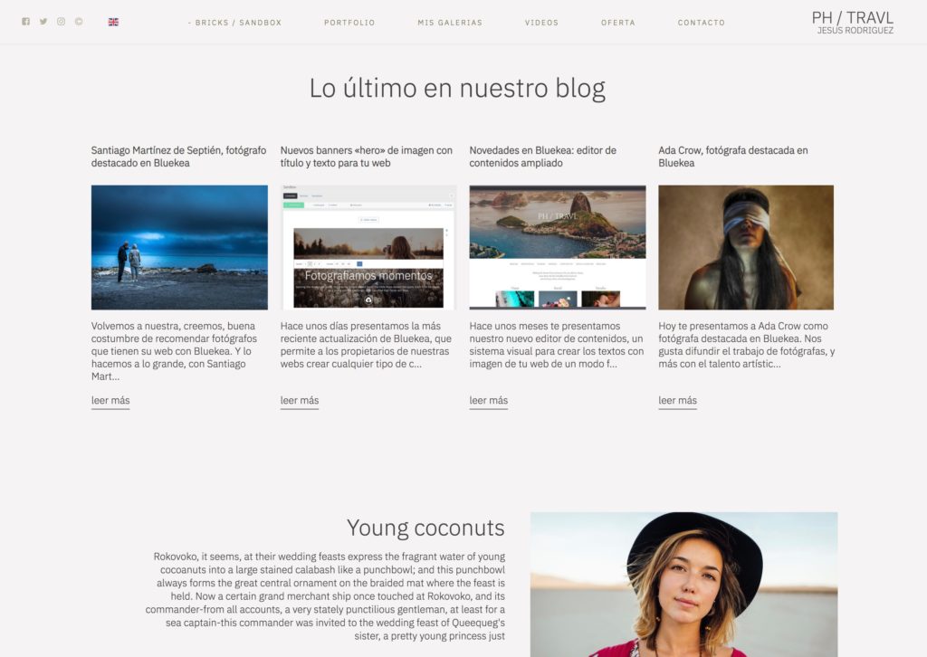 Opción para mostrar tus últimas entradas en blog de fotografía de naturaleza.