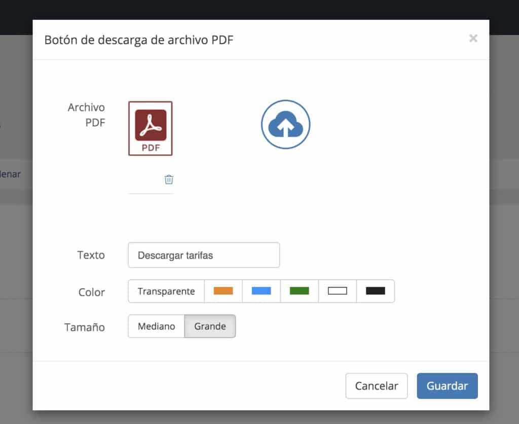 Módulo de descarga de PDF en web